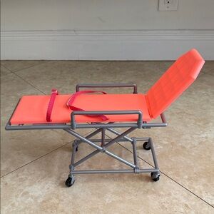 Our Generation Orange Doll Stretcher with Gray Frame. Adjustable.